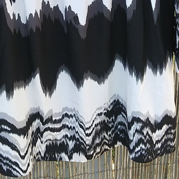 C. Luce Black & White Scoop Neck Long Sleeve Women's Dress - L - Picture 6 of 16